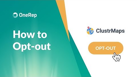 HOW TO OPT OUT OF CLUSTRMAPS | VIDEO GUIDE BY ONEREP