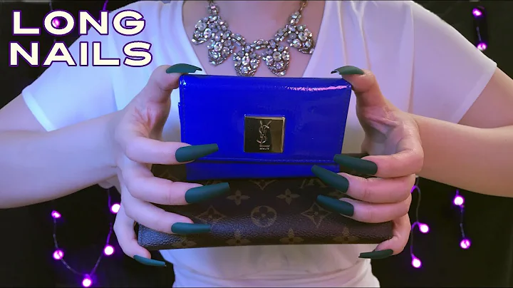 ASMR Long Nails 💅 Leather Tapping and Scratching (No Talking)