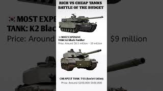 K2 Black Panther vs T-55 - Most Expensive vs Cheapest Tank Ever Made #shorts