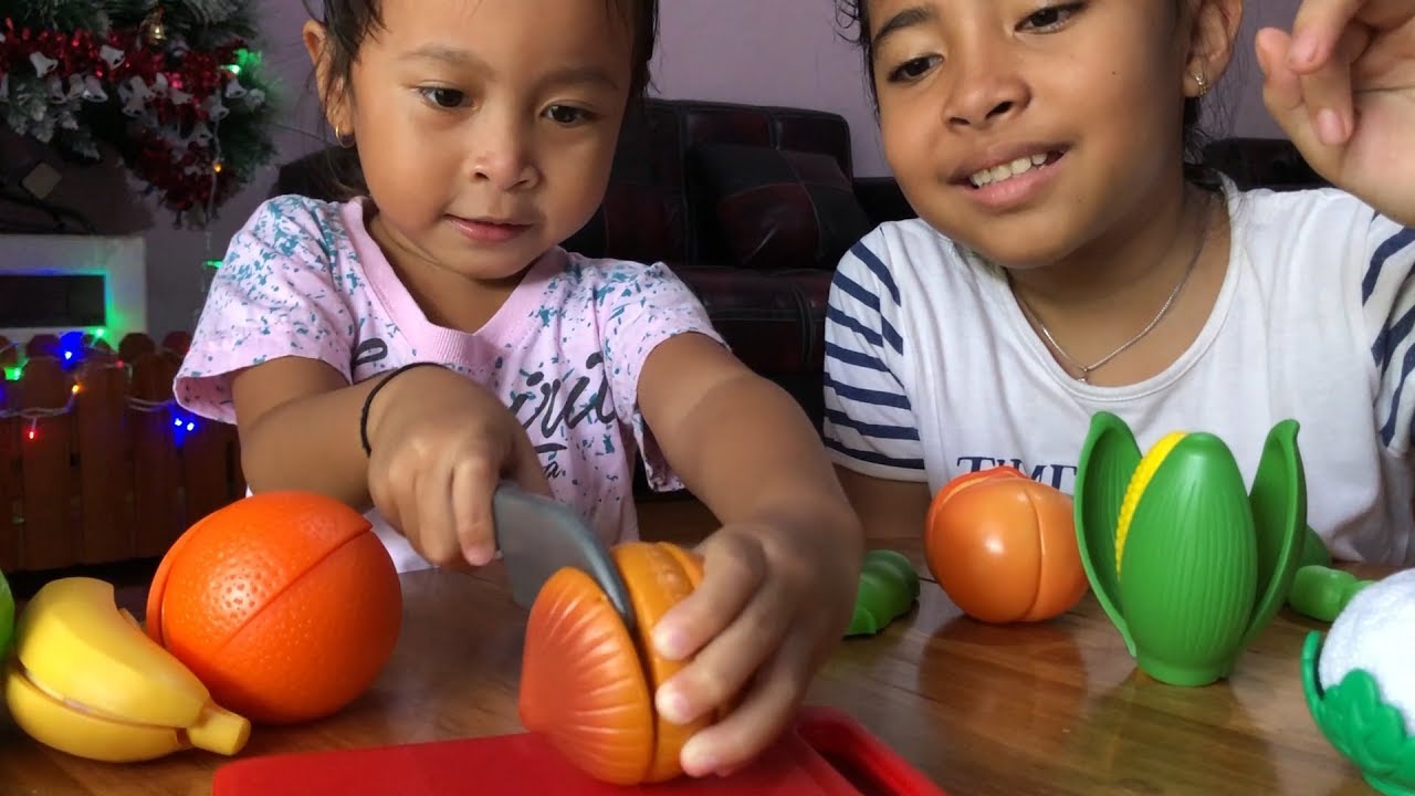Potong Buah dan Sayur Mainan Anak - Cutting Fruits and Vegetables Learning Names