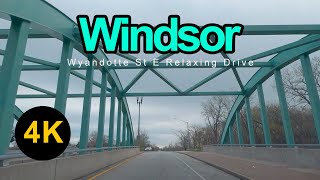 WINDSOR ONTARIO CANADA WYANDOTTE ST EAST DRIVING TOUR | 4K UHD