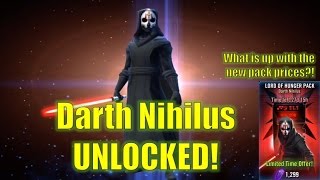 Star Wars Galaxy of Heroes: Darth Nihilus Unlocked!! Lord of Hunger Pack Pricey?