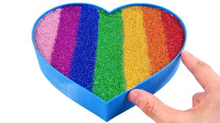 Satisfying Video | How To Make Heart with Slime Cutting ASMR RainbowToyTocToc