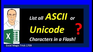 Amazing ASCII & Unicode Characters in Excel! Excel Magic Trick #1709