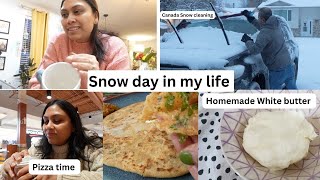 Saturday in my Life - Homemade white butter I Snowstorm me Pizza Time