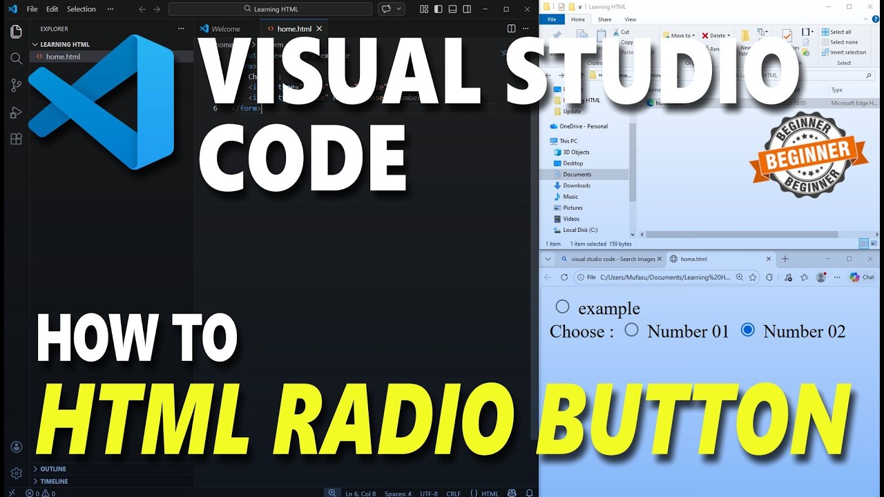 How To Radio Button In Visual Studio Code HTML - YouTube