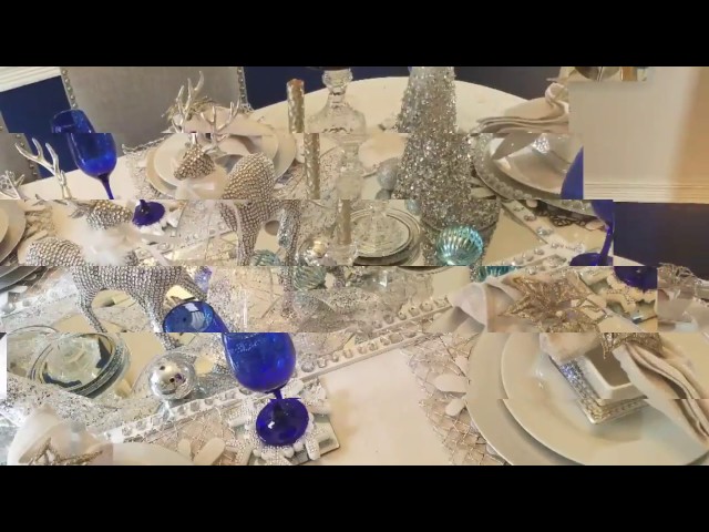 WINTER WONDERLAND HOLIDAY TABLE DECOR FOR LESS 2017/2018/DOLLAR TREE  DIY/CHYMARIE/TABLESCAPING 