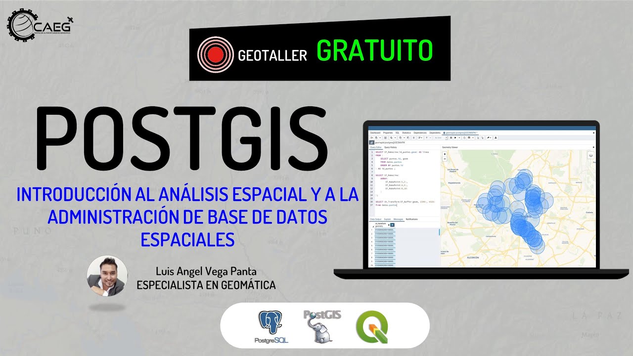 🌎 Introducción a PostGIS - Análisis Espacial y Administración a las Base de Datos Espaciales | CAEG