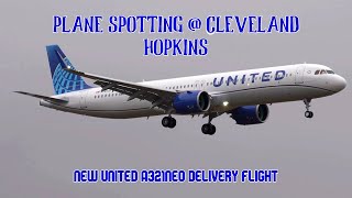 New United Airlines Airbus A321neo Delivery Flight & More Rainy Day Plane Spotting at Cleveland