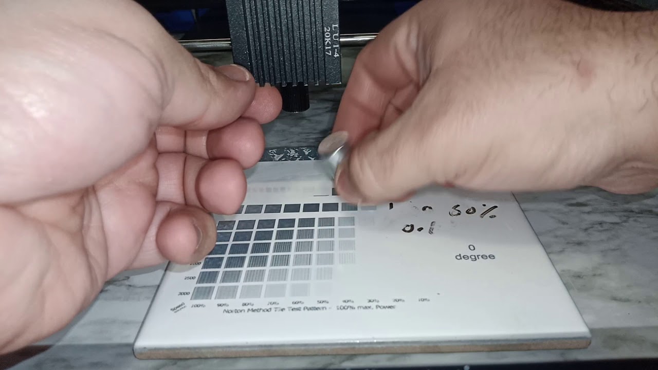 laser burning on ceramic White tiles YouTube