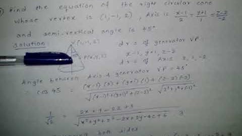 EXAMPLE 1 ON RIGHT CIRCULAR CONE