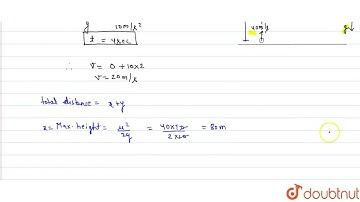 A particle is projected vertically upwards with an initial velocity of 40 m//s. Find the displac...