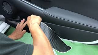 スープラ90系 ドアパネル傷防止カーボンシート貼り込み動画