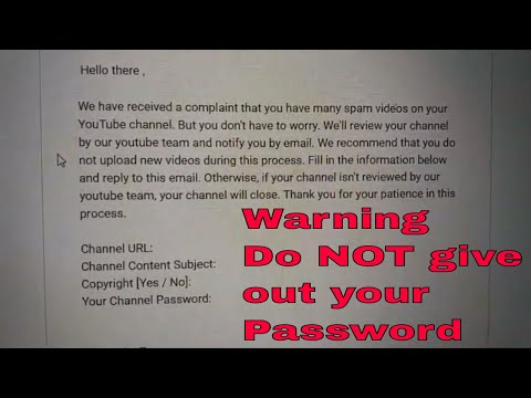 YT Support email We have received a complaint that you have many spam videos