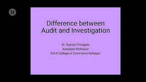 Difference between Audit and Investigation