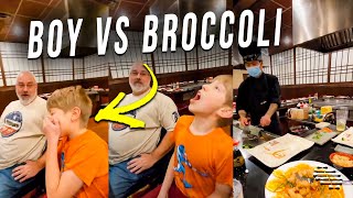 Boy Tried Catching Tossed Broccoli by the Chef in His Mouth but Slammed His Plate