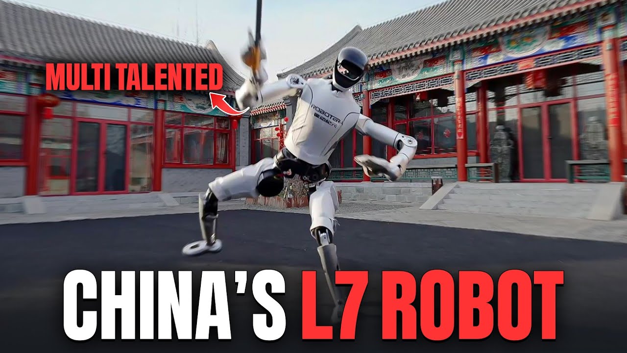 Китайский робот L7 делает невозможное… Перевороты на 3 метра и фехтование на мечах?!