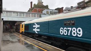 (HD) Large Logo 66789 “British Rail 1948-1997” In Kent - March 2018
