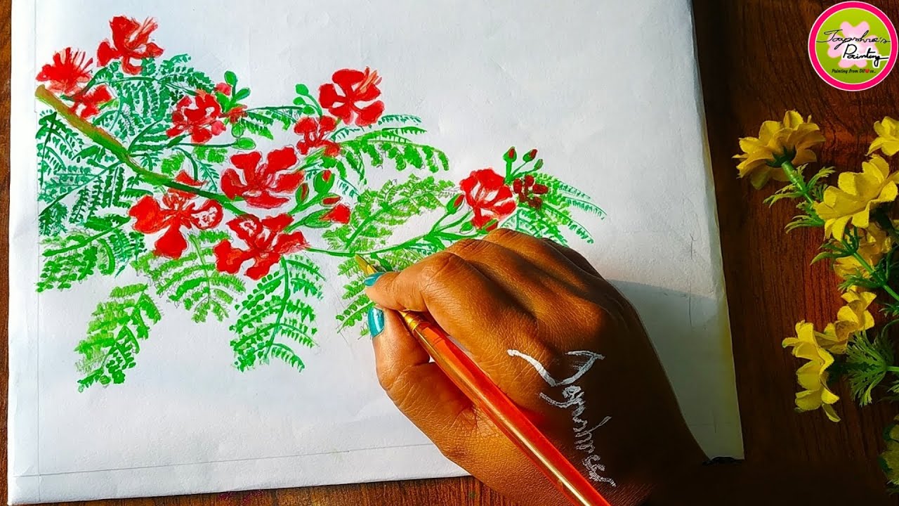 How to Draw and Sketch a Hibiscus Type Flower using Pencil - YouTube