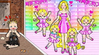 Paper Dolls Dress Up  I'm The Only One Without Hair In My Family  Barbie Hair Makeover Handmade