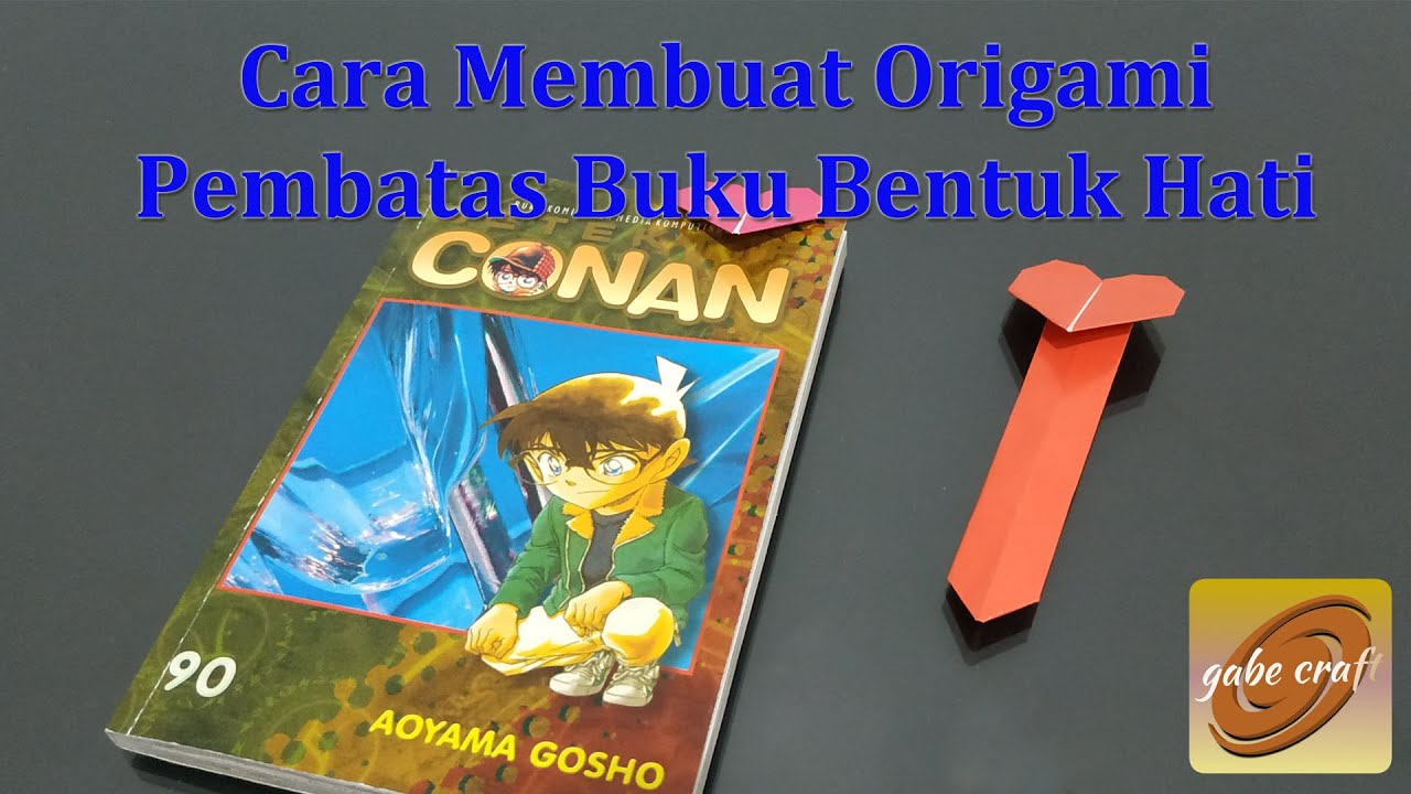 Cara Membuat Pembatas Buku Bentuk Hati - Origami Pembatas Buku Bentuk Hati - YouTube