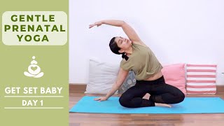 Easing into it with Gentle Stretching | Day 1 Prenatal Yoga for 2nd & 3rd Trimester | Get Set Baby