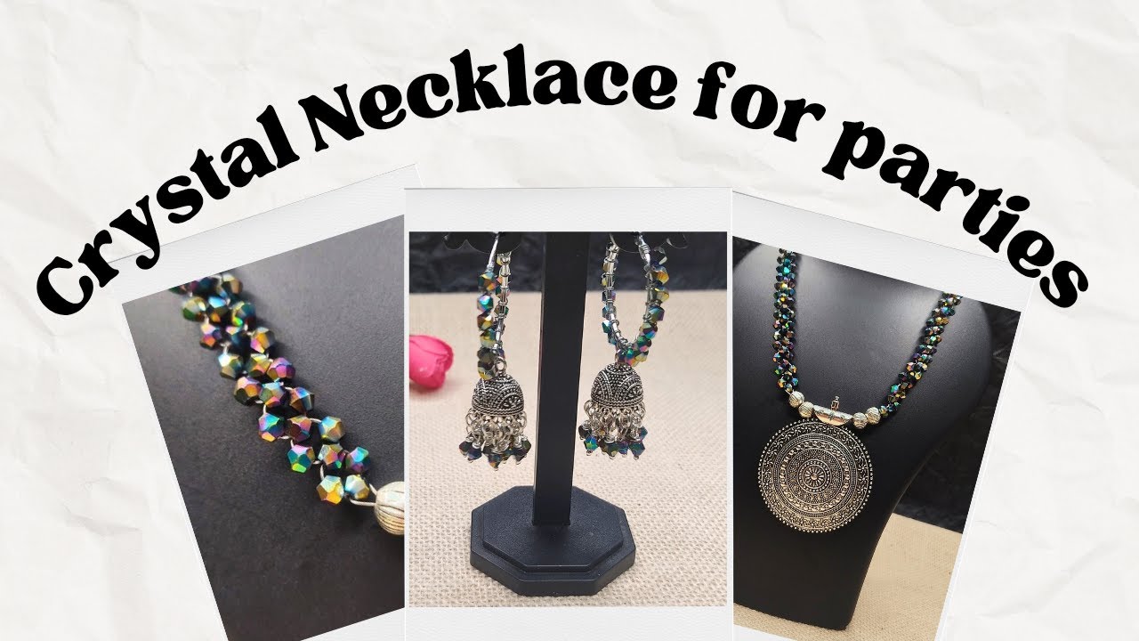 DIY Party Wear Crystal Necklace | Easy Handmade Jewelry Tutorial