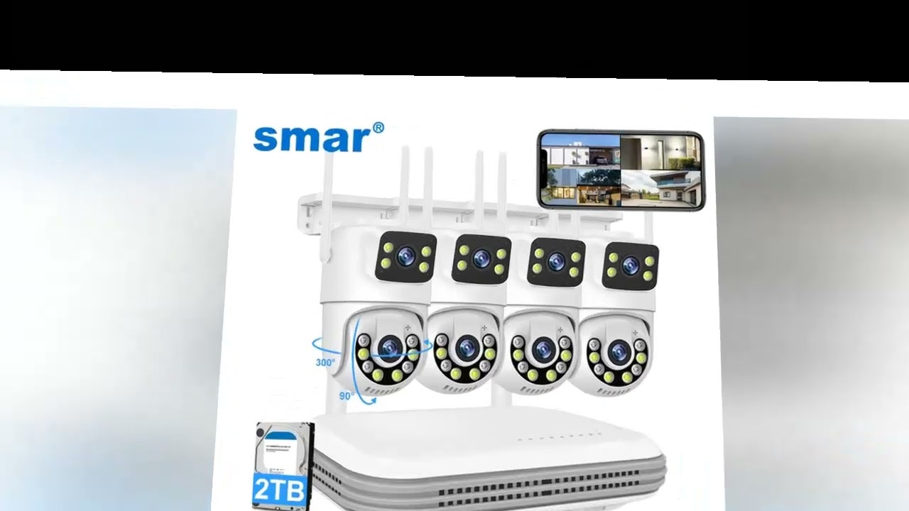 Smar Wireless CCTV System WiFi Camera Kit 6MP IP Cameras With Dual Lens Security Audio 8CH NVR Video
