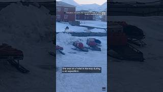 Man Flees Charging Polar Bear on Snowmobile