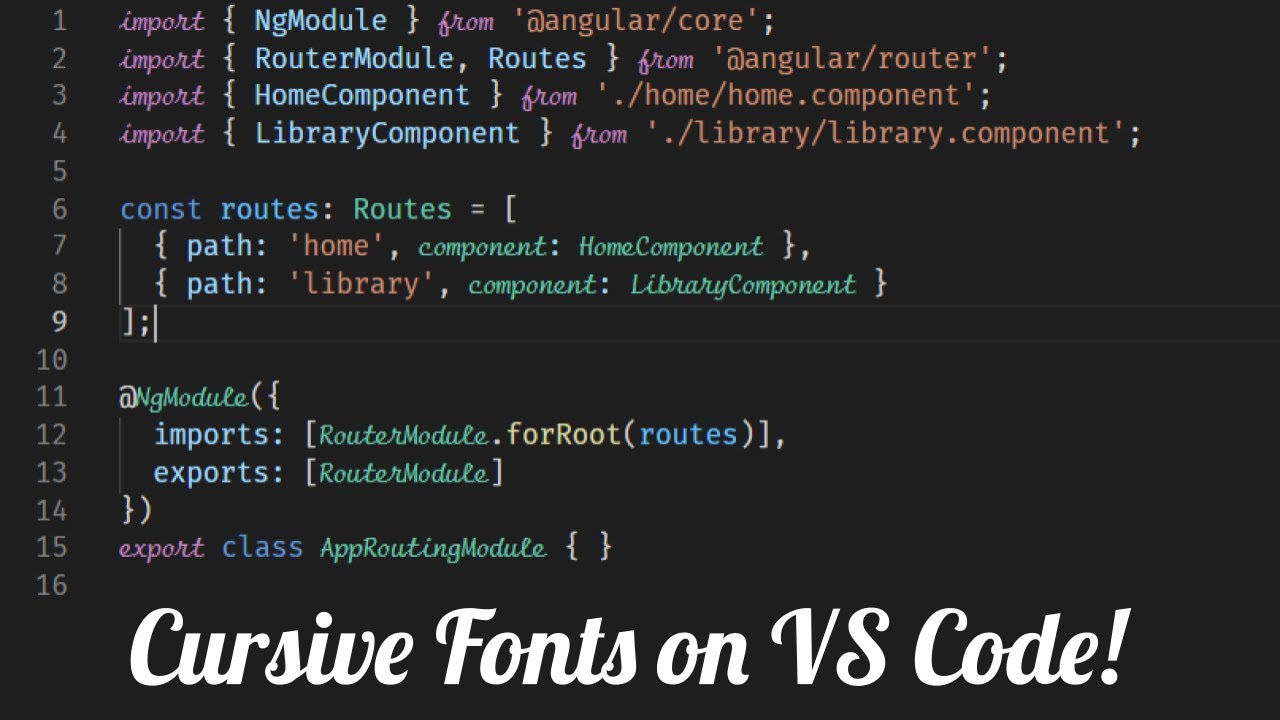 โค้ดตัวอักษร html  New 2022  How to Get Cursive Fonts on VS Code