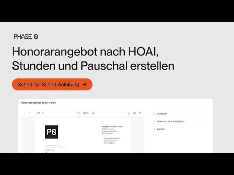 Honorarangebot nach HOAI erstellen
