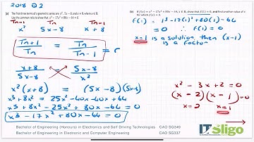 Sequence and Series 2018 Q2 Leaving Cert Higher Level