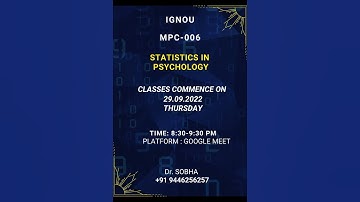 MPC006: Statistics in Psychology