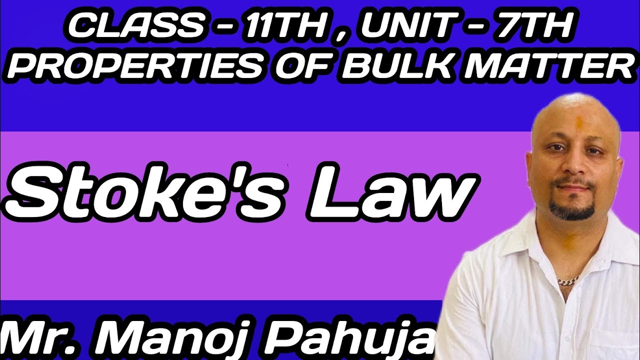 State and Establish Stoke's Law . // Class - 11th // Unit - 7th // Properties of Bulk Matter
