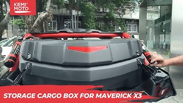 How to install a Black Trunk Rear Storage Cargo Box for Can-Am Maverick X3 23 GAL(86L) | Kemimoto