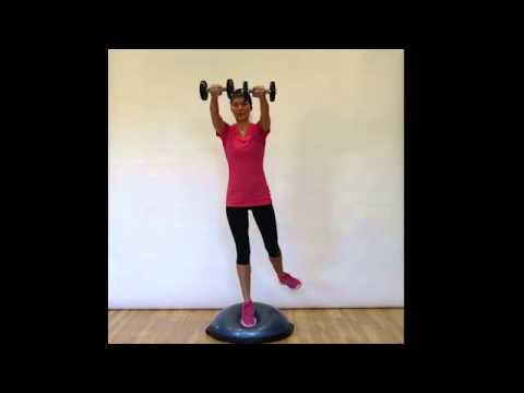Shoulder Front Raise (Bosu) - Single Leg - YouTube
