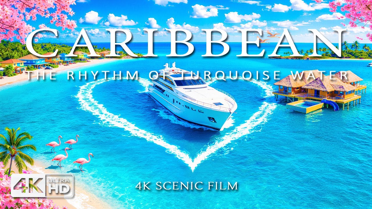 [4K] Caribbean 2026 🌴 Sunlit Islands, Vibrant Cities | Aerial Views with Deep House Chill