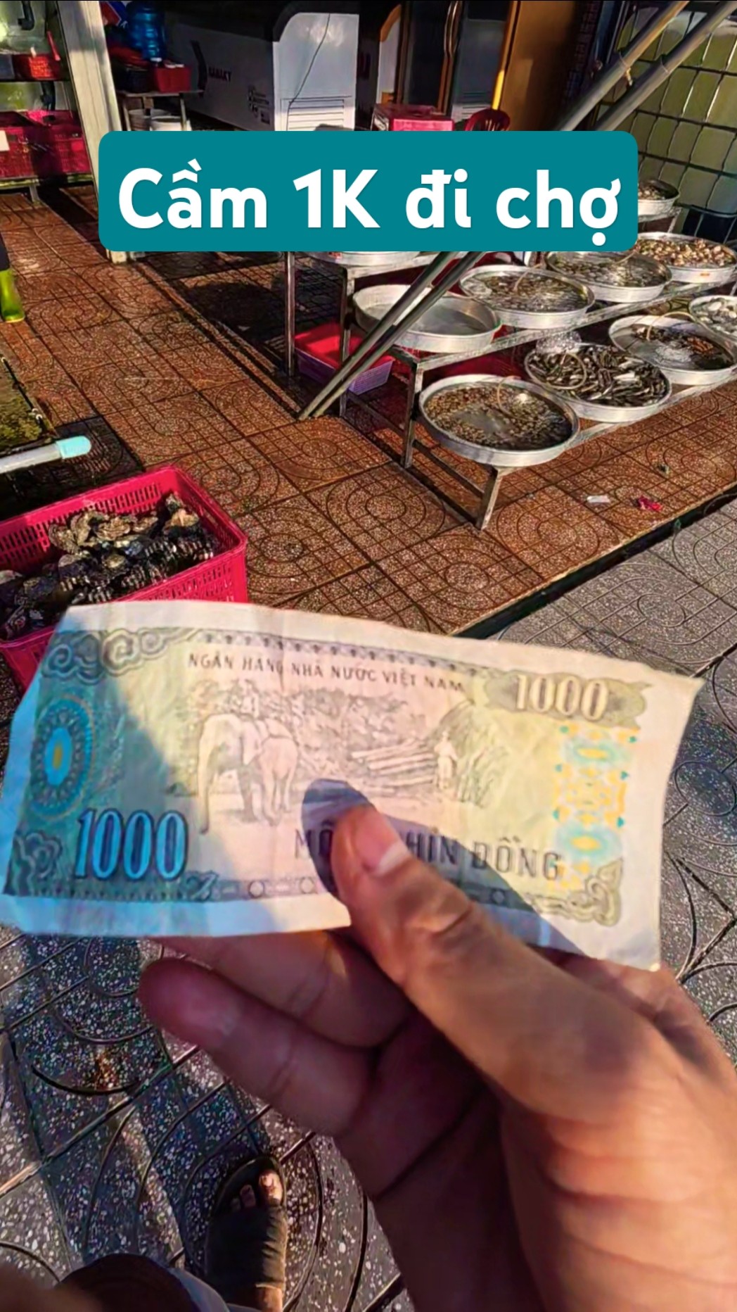 Cầm 1K đi chợ hải sản sẽ mua được gì #tonytv #amthuc #cruising #funny
