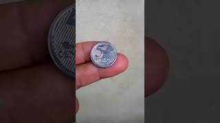 Moeda de 50 Centavos faltando 0, cunho trocado reverso de 5 Centavos ano 2012. Shorts