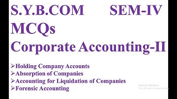 MCQ || SYBCOM || SEM IV || CORPORATE ACCOUNTING II || SPPU || 2019 CREDIT PATTERN ||
