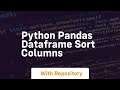 python pandas dataframe sort columns