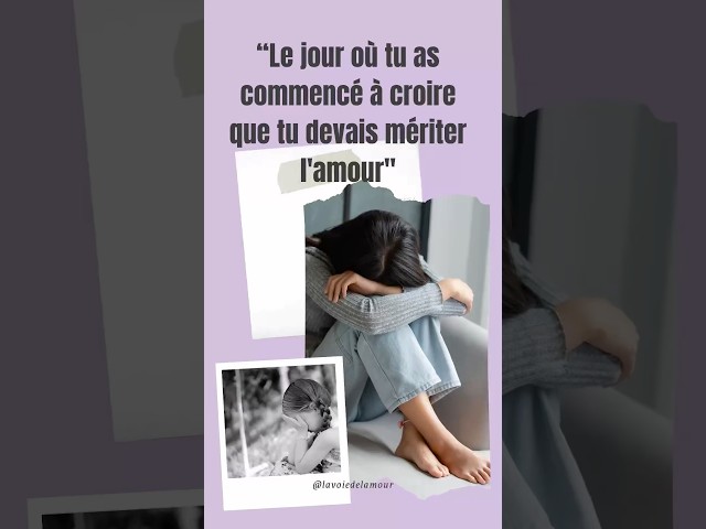Le jour où tu as commencé à croire que tu devais mériter l’amour. #blessureemotionnelle  #dependance