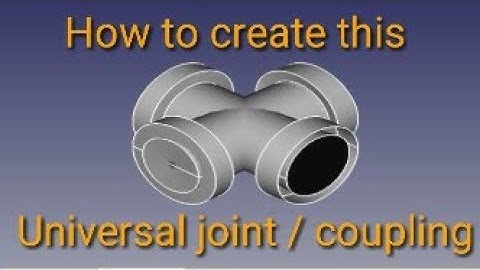 FreeCad tutorial. Learn freecad in 2 minutes. How to make Universal Joint / Coupling in freecad.