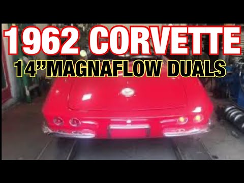 1960s hippie font 1962 Chevy Corvette Convertible DUAL EXHAUST w/ Long Tube Headers & 14