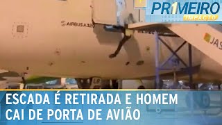 Video sem-escada-funcionario-de-companhia-aerea-cai-de-cima-de-aviao-primeiro-impacto-17-05-25