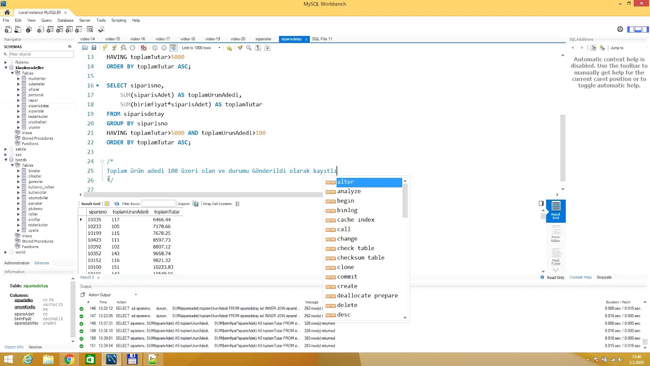 MySQL - 21. GROUP BY ile HAVING Kullanımı