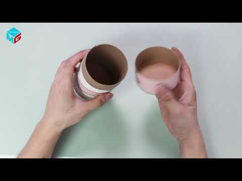Physical Cardboard cylinder opening demonstration from MUGE Packaging's official YouTube channel