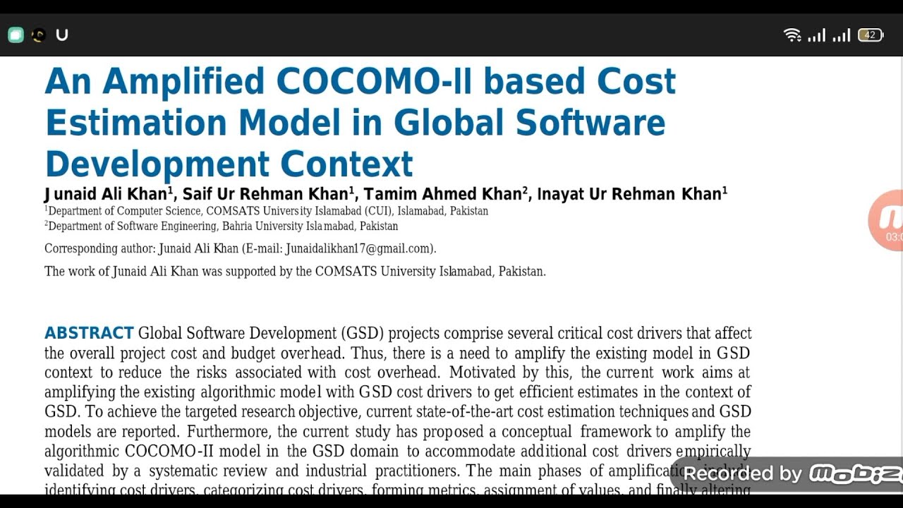 An amplified COCOMO ii based cost estimation model in global software ...