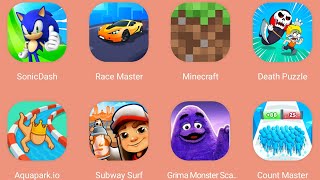 Grimace Monster Scary Survival,Subway Surf,Aquapark.io,Race Master,Sonic Dash,Count Master,Minecraft screenshot 4