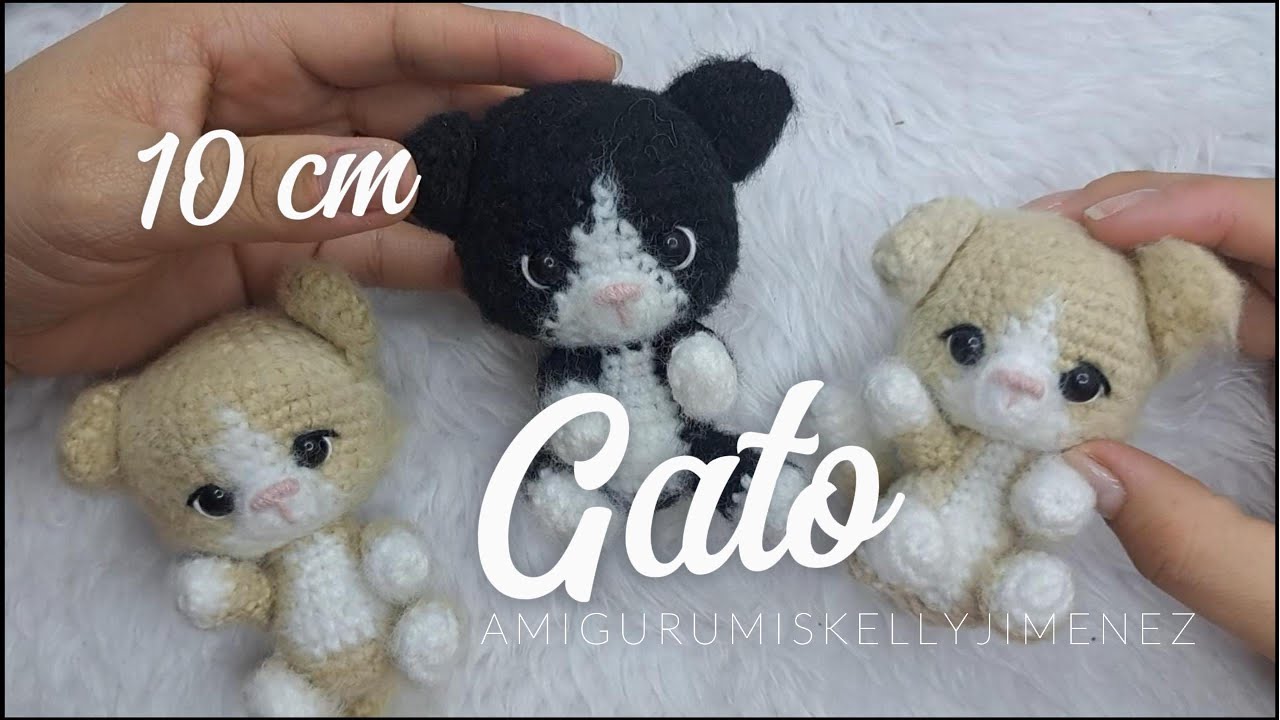 Tutorial Llavero de Gato/ How to crochet a cat (English subtitles) AMIGURUMI